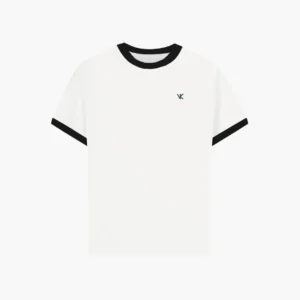 Remera Ringer Blanca y Negra