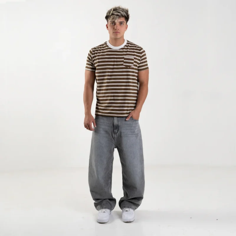 Pocket Striped Chocolate Tee - Imagen 3