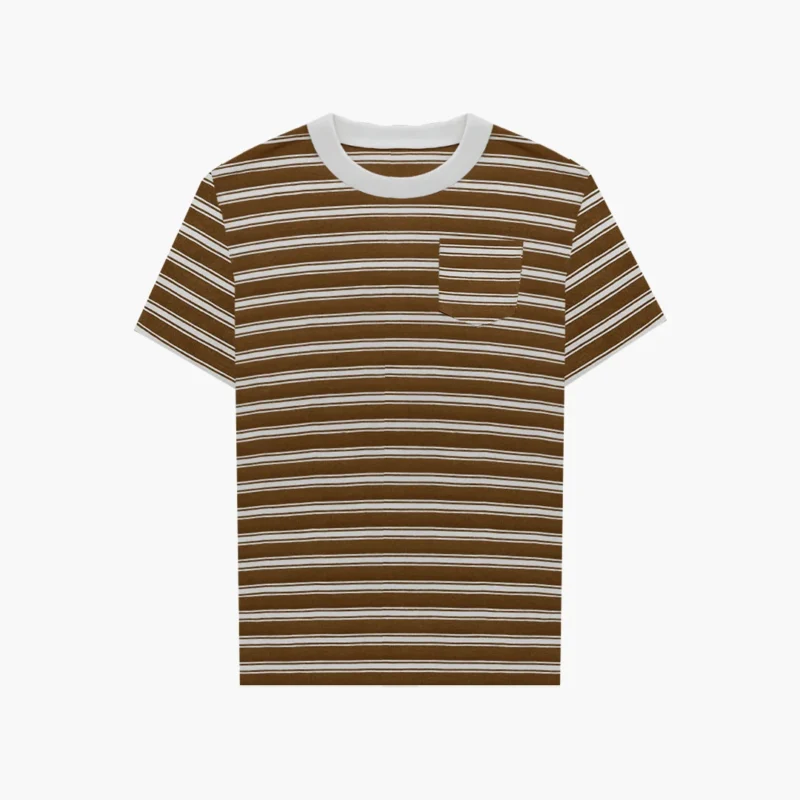 Pocket Striped Chocolate Tee