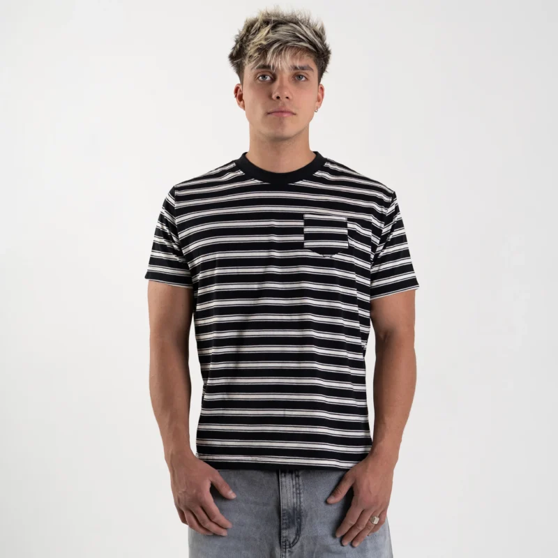 Pocket Striped Black Tee - Imagen 2