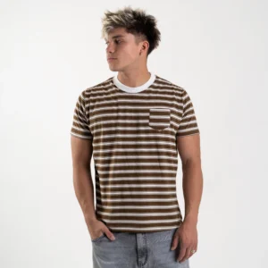 Pocket Striped Chocolate Tee