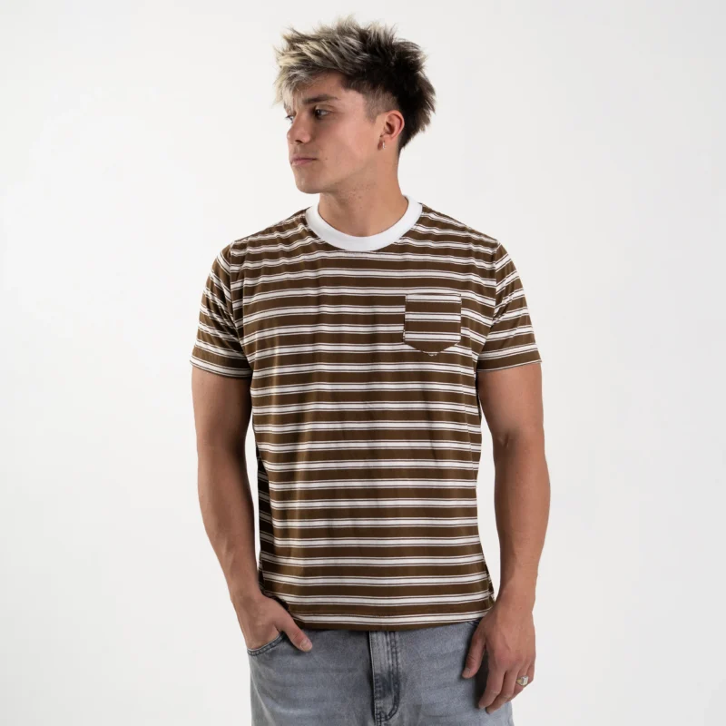 Pocket Striped Chocolate Tee - Imagen 2
