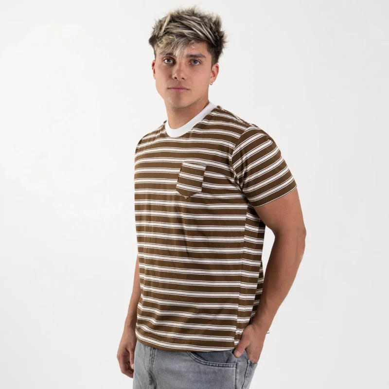 Pocket Striped Chocolate Tee - Imagen 4