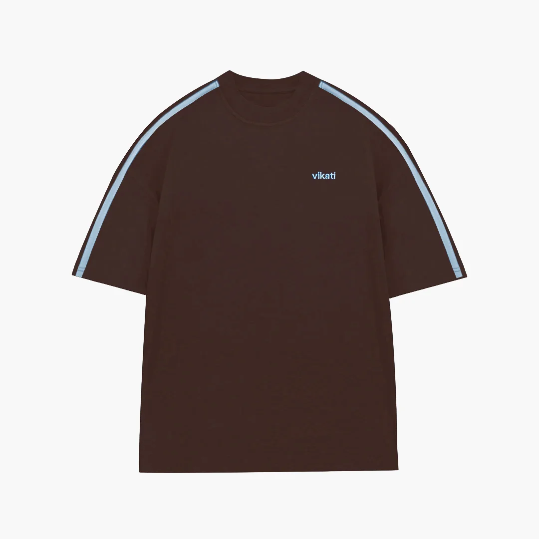 Remera Lines Choco y Celeste