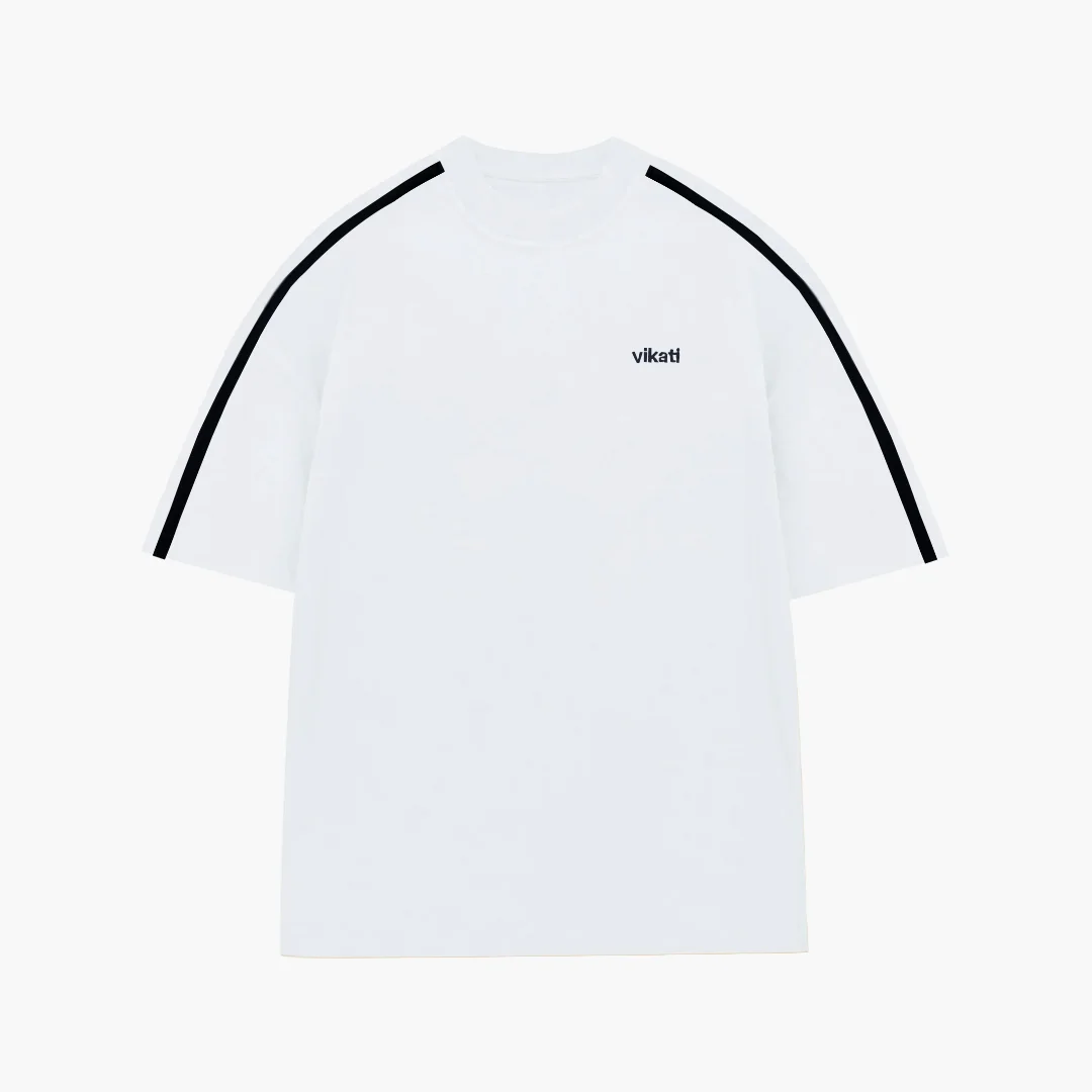 Remera Lines Blanca y Negra