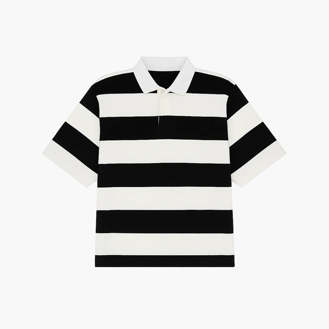 Polo Stripes Blanco y Negro