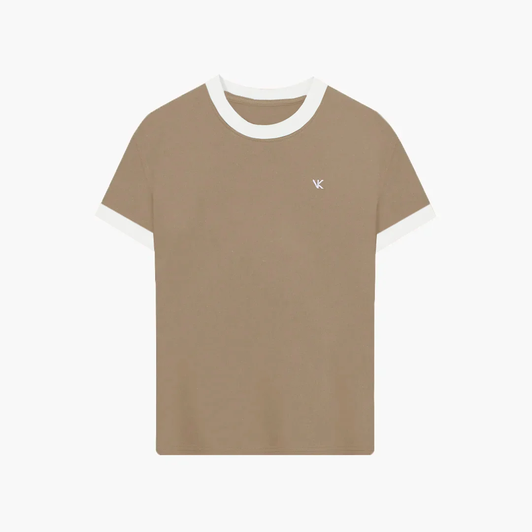 Remera Ringer Beige